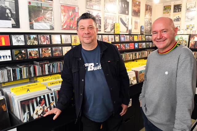 Rob Moore and Ken Brown, two of the three co-owners Harbour Records in Emsworth. Picture by Malcolm Wells