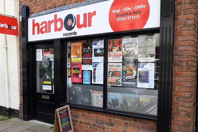The unassuming exterior of Harbour Records in High Street, Emsworth. Picture by:  Malcolm Wells (190410-6577)