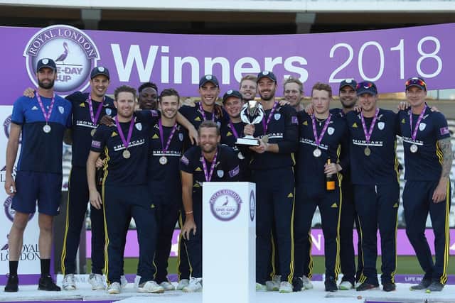 Hampshire lift the Royal London One-Day Cup. Picture by Christopher Lee/Getty Images