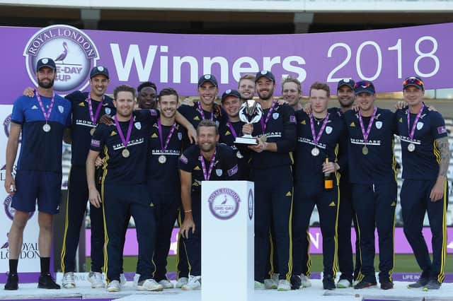 Hampshire lift the Royal London One-Day Cup. Picture by Christopher Lee/Getty Images