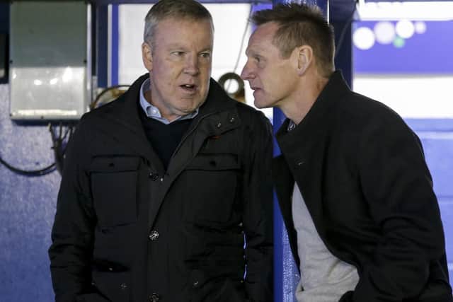 Kenny Jackett and Stuart Pearce chat at Pompey's Checkatrade Trophy match with Spurs under-21s in November. Picture: Robin Jones/Digital South