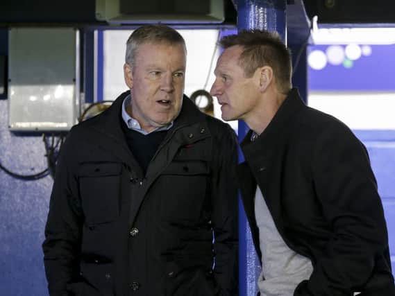 Kenny Jackett and Stuart Pearce chat at Pompey's Checkatrade Trophy match with Spurs under-21s in November. Picture: Robin Jones/Digital South
