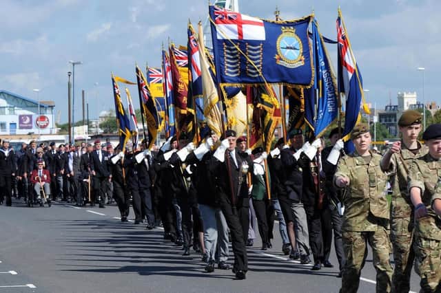 Guides are sought to help welcome visitors to Portsmouth for the city's D-Day 75 commemorations. Pictured is the march that took place on the D Day 70 event in 2014. Photo: Paul Jacobs
