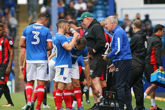 Football - 2017 / 2018 Pre Season Friendly - Portsmouth vs. AFC Bournemouth
Kenny Jackett gives some instructions to Conor Chaplin during a break in play during the pre season friendly at Fratton Park Portsmouth
SHAUN BOGGUST
