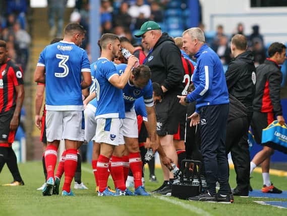 Football - 2017 / 2018 Pre Season Friendly - Portsmouth vs. AFC Bournemouth

Kenny Jackett gives some instructions to Conor Chaplin during a break in play during the pre season friendly at Fratton Park Portsmouth

SHAUN BOGGUST