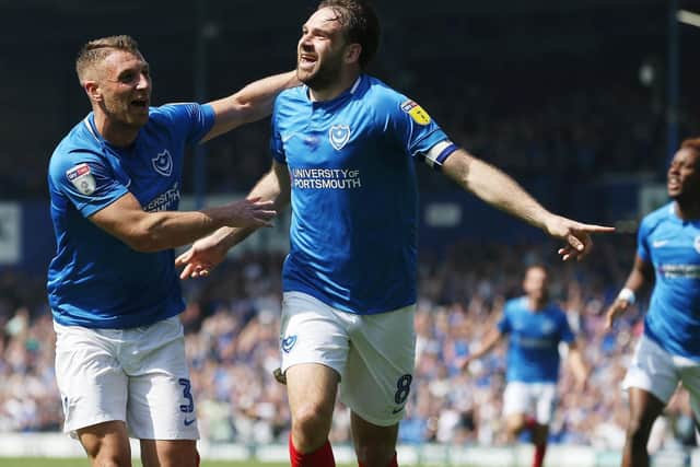Brett Pitman celebrates his 83rd-minute winner against Coventry which made it eight-straight wins. Picture:Joe Pepler