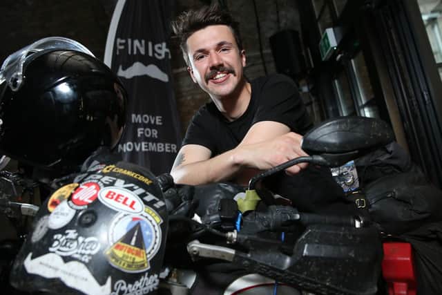 Henry Crew who has become the Guinness World Record holder for the youngest person to circumnavigate the world on a motorcycle. Picture: Isabel Infantes/PA Wire