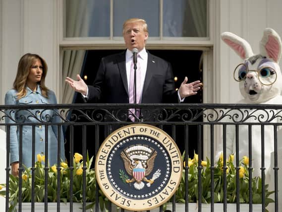 President Donald TrumP and first lady Melania Trump will visit Portsmouth in June. Picture: (AP Photo/Andrew Harnik)