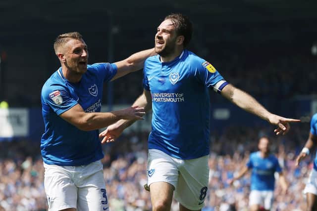 Brett Pitman celebrates his late winner against Coventry Joe Pepler
