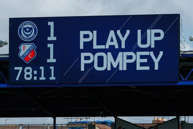 The big screen at Fratton Park. Picture: Ben Queenborough