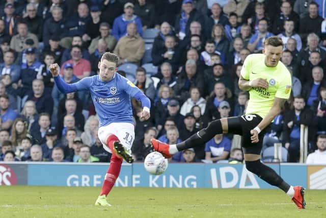 Ronan Curtis. Pompey v Peterborough at Fratton Park
