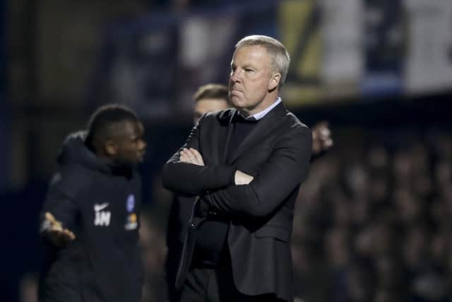 Kenny Jackett watched his Pompey side's automatic promotion ambition ended by defeat to Peterborough tonight. Picture: Robin Jones.
