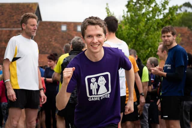 Martin Stockley at Fareham parkrun on Saturday before his wedding. Picture: Vernon Nash (270419-005)