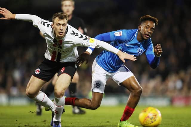 Jamal Lowe in action against Charlton earlier this season. Picture: Joe Pepler