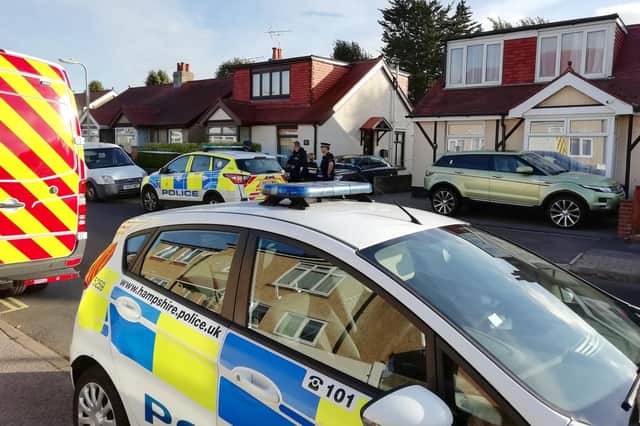 Police in Southcroft Road, Gosport.