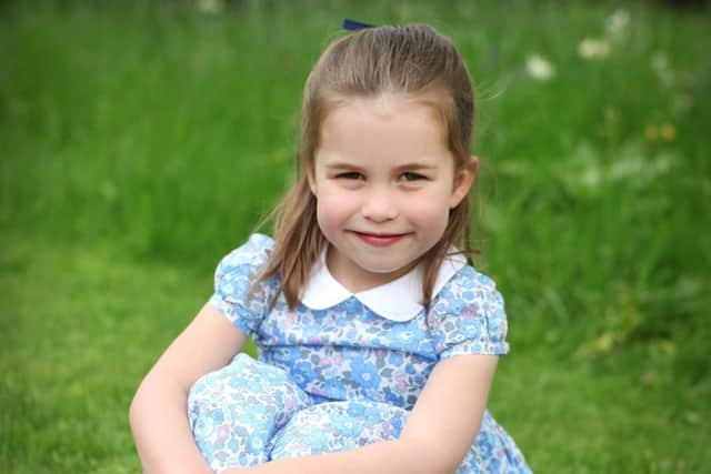 Photo of Princess Charlotte taken by her mother, the Duchess of Cambridge, at Kensington Palace in April, to mark her fourth birthday on Thursday. Picture: Duchess of Cambridge