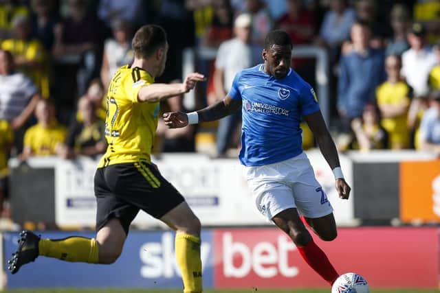 Omar Bogle is in the frame for a Pompey recall against Accrington. Picture: Daniel Chesterton/phcimages.com