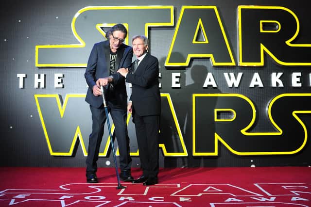 Harrison Ford has paid tribute to Peter Mayhew, who has died at the age of 74. Picture: Anthony Devlin/PA Wire