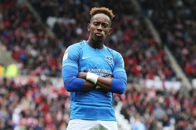 Jamal Lowe joined Pompey from non-league Hampton & Richmond. Picture by Joe Pepler