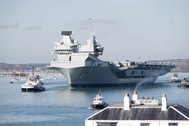 HMS Queen Elizabeth leaves Portsmouth in October 2017 Picture: Matt Cardy/Getty Images