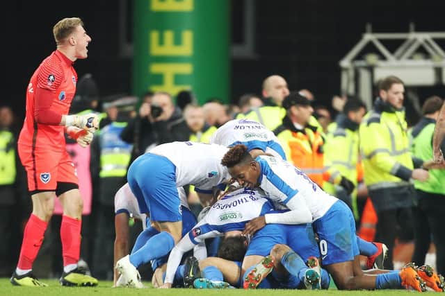 Pompey knocked Championship winners Norwich out of the FA Cup this season. Picture: Joe Pepler