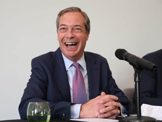 Nigel Farage during his Brexit Party's first press conference of the European Election campaign in central London. Picture: Isabel Infantes/PA Wire