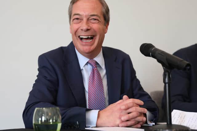 Nigel Farage during his Brexit Party's first press conference of the European Election campaign in central London. Picture: Isabel Infantes/PA Wire