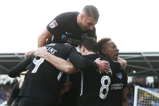 Lee Brown and his Pompey team-mates have scaled great heights this season. Now the play-offs must yield Championship promotion. Picture: Joe Pepler