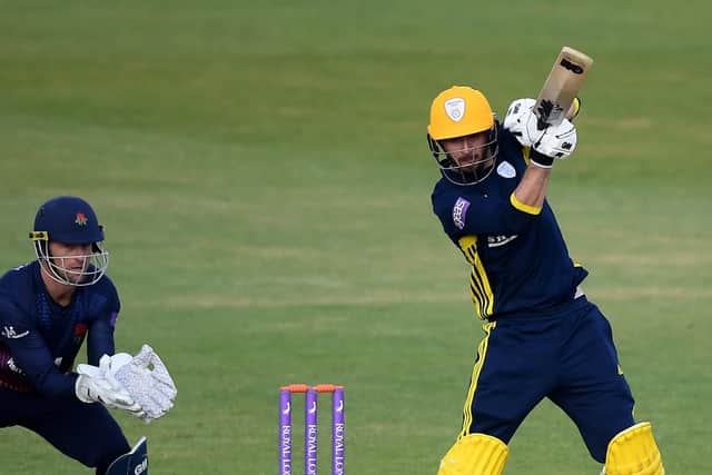 James Vince competing for Hampshire against Lancashire in the semi-final. Picture: Alex Davidson/Getty Images