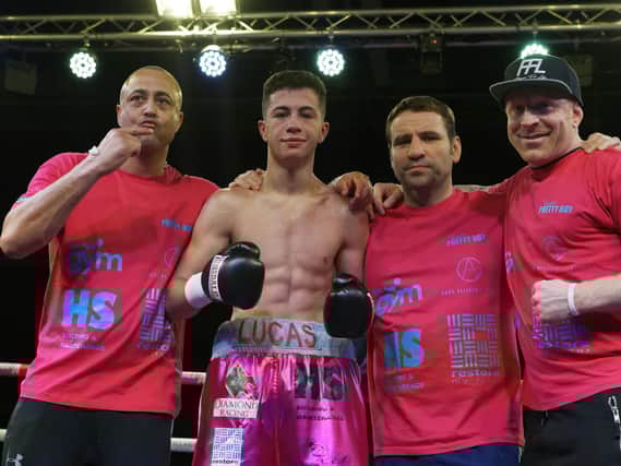 Lucas Ballingall, second left, with (from left) Michael Ballingall, Tony Oakey and Gavin Jones. Picture: Neil Marshall