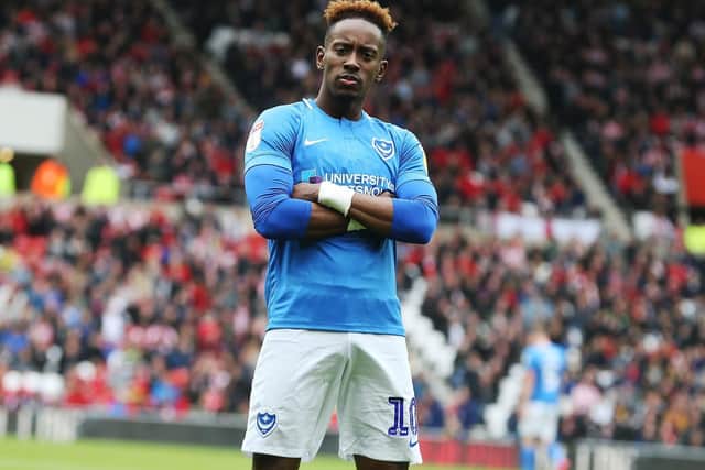 Pompey's 17-goal top-scorer Jamal Lowe is required to add to his tally for Thursday evening's visit of Sunderland. Picture: Joe Pepler