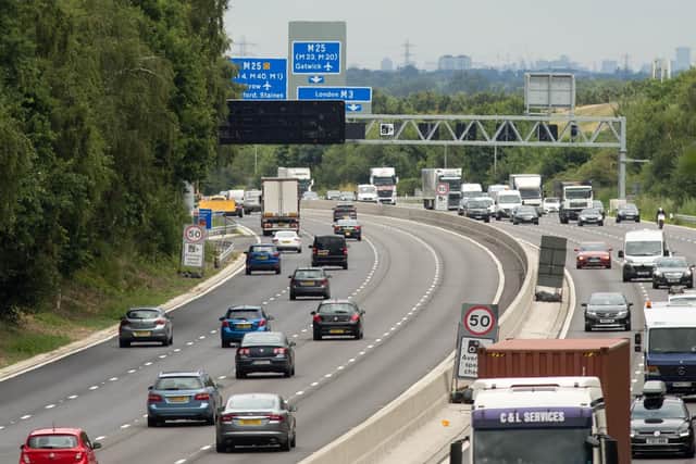 The M3 smart motorway near Longcross, Surrey Picture: Steve Parsons/PA Wire