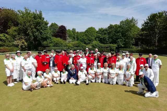 Bridgemary Bowls Club with the Chelsea Pensioners. Picture: David George