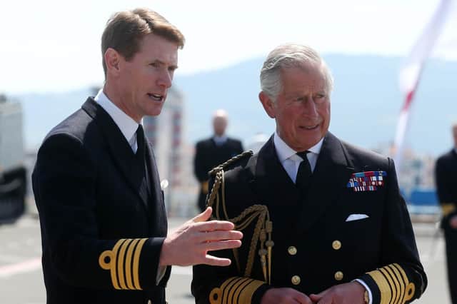 Captain Nick Cooke-Priest with the Prince of Wales. Picture: Niall Carson/PA Wire