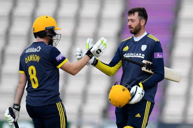 Liam Dawson, left, and James Vince, right, have been superb for Hampshire. Picture: Harry Trump/Getty Images