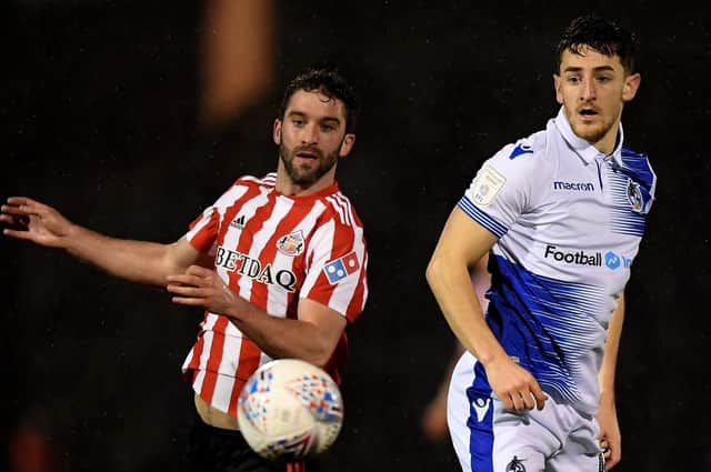 Tom Lockyer, right, in action for Bristol Rovers against Sunderland Picture: by Alex Davidson/Getty Images