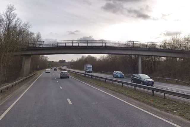 70mph. A3. Southbound carriageway approximatley two miles south of Ham Barn Roundabout.
