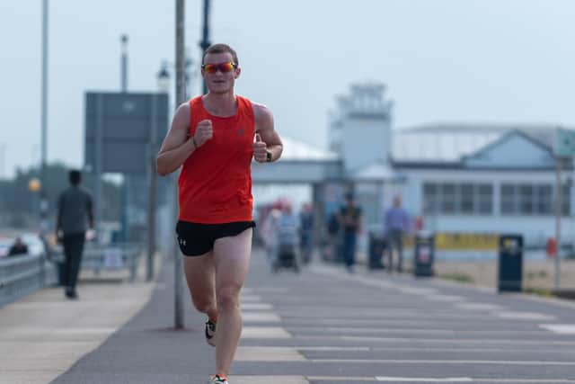 Dan Slayford set a quick pace at Southsea parkrun. Picture: Vernon Nash (180519-025)