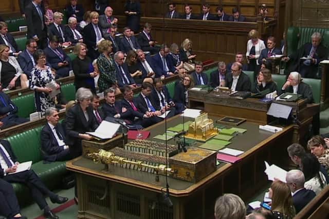 Prime minister Theresa May speaks during Prime Minister's Questions in the House of Commons. Picture: House of Commons/PA Wire