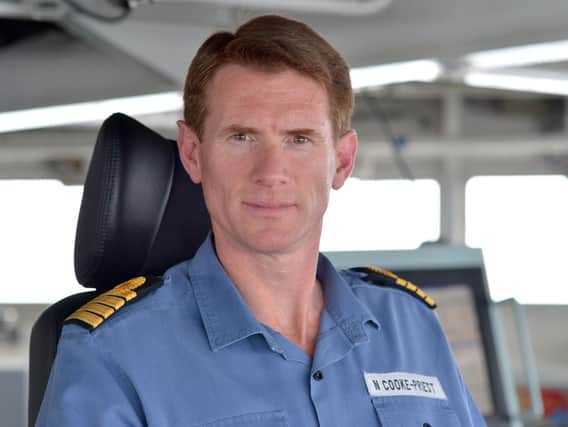 Captain Nick Cooke-Priest will not be allowed to return to Portsmouth on board HMS Queen Elizabeth, although he technically remains in command. Picture: Rowan Griffiths/Daily Mail/PA Wire