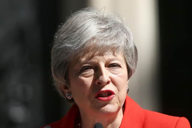 Prime minister Theresa May makes a statement outside at 10 Downing Street in London, where she announced she is standing down as Tory party leader on Friday, June 7. Picture: Yui Mok/PA Wire
