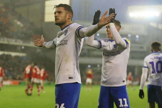 Gareth Evans celebrates his goal at Barnsley. Picture: Joe Pepler