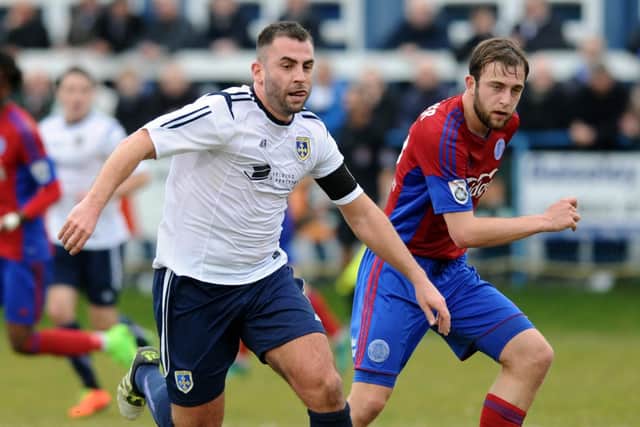 Simon Walton in action for Guiseley against Aldershot Picture Jonathan Gawthorpe