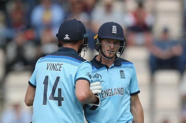 James Vince and Jos Buttler batted well at the Ageas Bowl for England. Picture: Steve Bardens/Getty Images