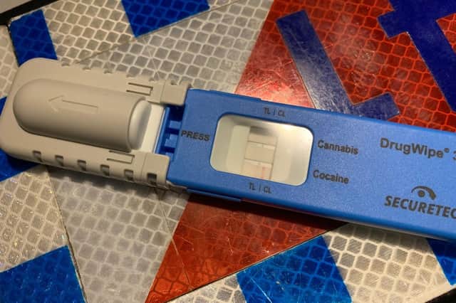 A Hampshire Roads Policing drug wipe shows positive for cocaine after a driver was stopped on the M27 near Portsmouth on Sunday night