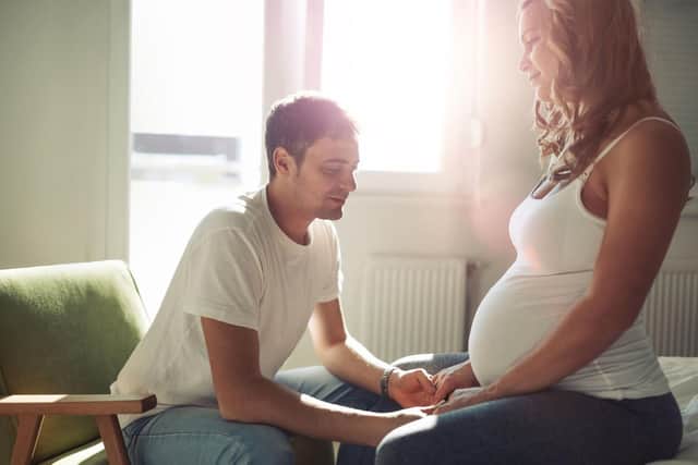 Fiona Caine helps a woman who worries about who the father is of her unborn baby. Picture: PA