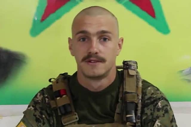 Undated handout photo issued by the Kurdish People's Protection Units (YPG) of Ollie Hall, who was killed whilst clearing mines in Syria,. Picture: YPG/PA Wire