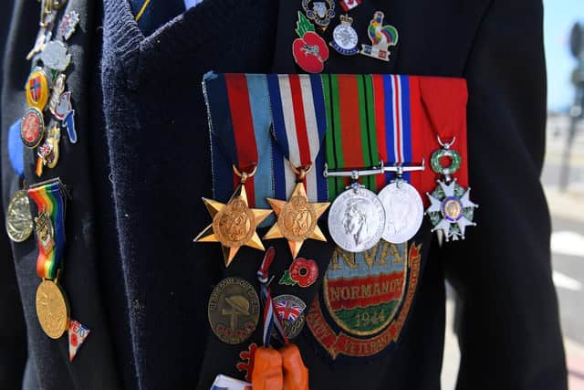 Veterans together with their 'D-Day 75' Companions left Portsmouth International Port to sail on the Brittany Ferries, Mont St Michel to take parts in the events in Normandy, France over the coming days. Picture: Malcolm Wells (190603-1336)