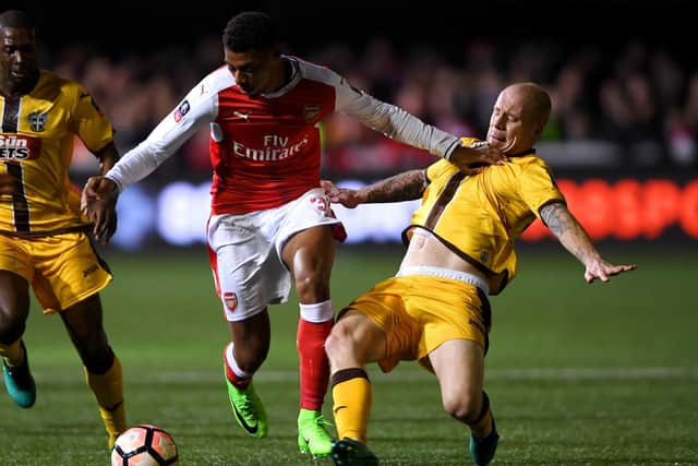 Nicky Bailey playing for Sutton against Arsenal in the FA Cup. Picture: Mike Hewitt/Getty Images
