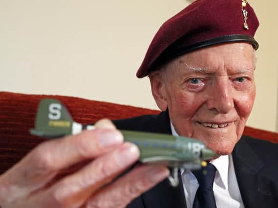 Veteran Harry Read, who is taking part in a parachute drop in Normandy for the 75th anniversary of D-Day. Picture: Steve Parsons/PA Wire